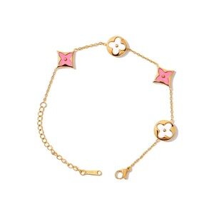 012 Pink Clover Charm Bracelet